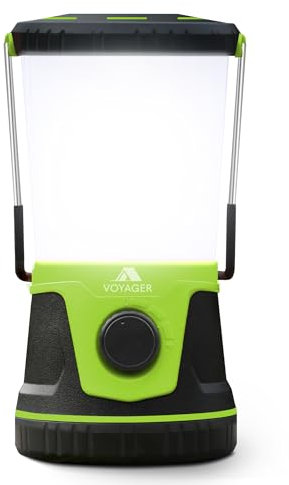 Voyager LED Camping Lantern – 1500 Lumen Rechargeable Camping Light, Up to 40 Hours Runtime, Perfect Emergency Survival Gear, Tough & Sturdy for Hiking, Camping, Night Trips -Green