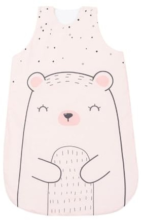 Kikkaboo Babyschlafsack Bär 0-6 Monate Länge 70 cm, 3.3 TOG, Reißverschluss rosa