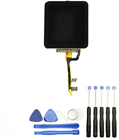 JUANIO Pantalla Completa: Vidrio + LCD Compatible con iPod Nano 6 Negro+ Herramientas