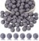 BEEFLYING 100 Pieces Silicone Beads Round Rubber Bead 15MM Loose Spacer Beads for DIY Supplies Jewelry Keychain Making (Gray)