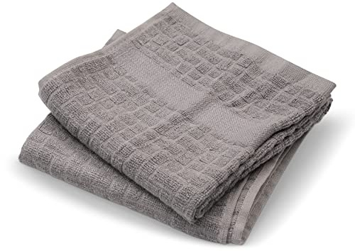 Cuisinart Bamboo Light Grey Tea Towels for Kitchen Set of 2 - Anti-Microbial, Odour Resistant, Absorbent Kitchen Towels, Bamboo and Cotton Blend, 40x70 cm