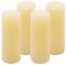 Nexos Trading - 4er Set Rustik-Kerzen Höhe 20 cm Ø 7,5 cm, creme, unparfümiert, Stumpenkerzen, Zylindrisch, Indoor, Hochzeits-Deko, Weihnachts-Kerzen, Tafelkerzen
