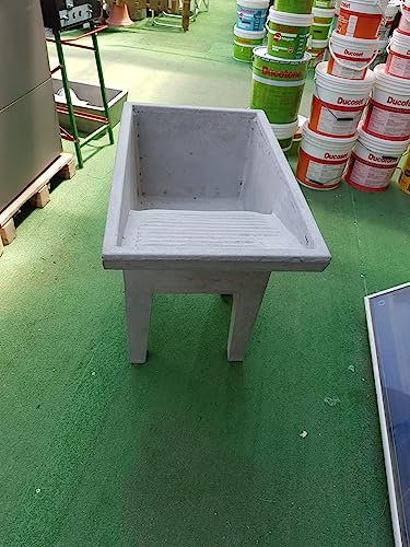 Generico Pilozzo con lavatoio uso lavanderia con piedi in cemento grigio misura cm 73x43x74h