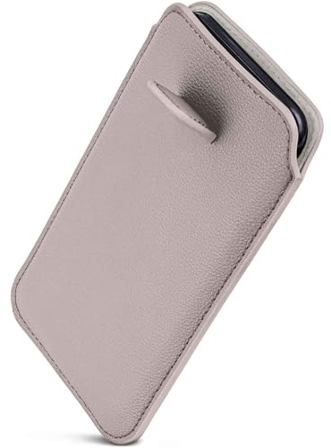 ONEFLOW Liberty Case für Samsung Galaxy A34 5G Handy Einsteckhülle mit Rückzugfunktion, PU Leder Handytasche, Schutzhülle mit Lasche, Sleeve Etui Hülle zum Einstecken, Hellgrau