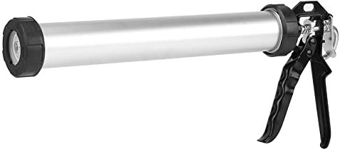 1pc Aluminum Tube Silicone Caulking Gun Mastic Gun 600 MM Caulk Tool with 10 Nozzles Anti Drip Extreme Duty Caulking Gun Ideal for Sealants Caulks Adhesives