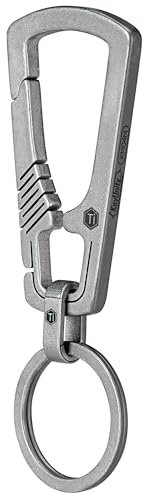 KeyUnity KM04M Titan Karabiner Schlüsselanhänger Clip, EDC Schlüsselhalter Organizer mit Schlüsselring Abnehmbare Karabinerhaken Schlüssel Karabiner Titan for für Outdoor-Klettern, Wander