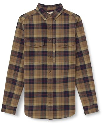 Fjällräven Herren Värmland Heavy Flannel Hemd, Dark Sand/Dark Navy, XS