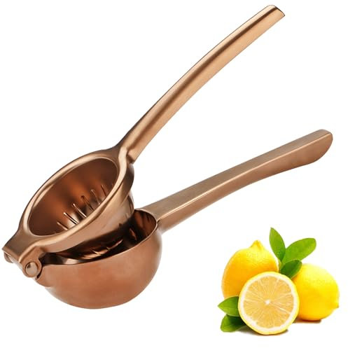 SHIKORI Presse-citron - Grand presse-agrumes manuel en acier inoxydable - Presse-agrumes manuel - Or rose