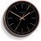 Jones Clocks Orologio da parete Twilight in oro rosa, design moderno, cassa lucida e quadrante nero, diametro 30 cm