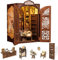 Cutefun Book Nook Kit - Puppenhaus Kitaus Holz,DIY Miniatur Puppenhaus Bücherecke Bibliothek Häuser Modellbausätze mit LED Leuchten Bücherregal Dekor,Bookshop Memories(SD01)
