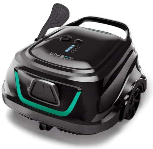 WYBOT Aspirapolvere robotico senza fili per piscina con lunga durata, doppi filtri, ricarica rapida, ideale per piscine a fondo piatto