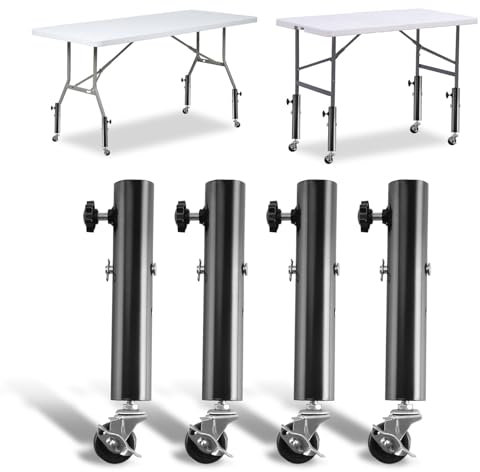 4 piezas pie de muebles, pie regulable para mueble de 13 a 17 cm, con ruedas giratorias de 360 grados, para patas rectas y curvas, para muebles, sofá, oficina, cocina, armarios