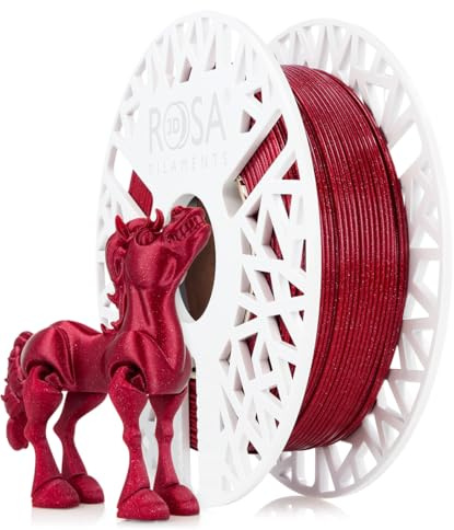ROSA3D PLA Glitzer Filament 1.75 mm für 3D Drucker, Rotwein Spule 0,5 kg