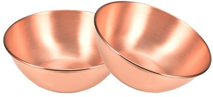 EnerCoppeX 99% Pure Copper Salad Bowl, Extra Large 20CM Mixing Bowl, Ysed for Beating Eggs, Serving Salads, Desserts, Seafood, Etc. (2)