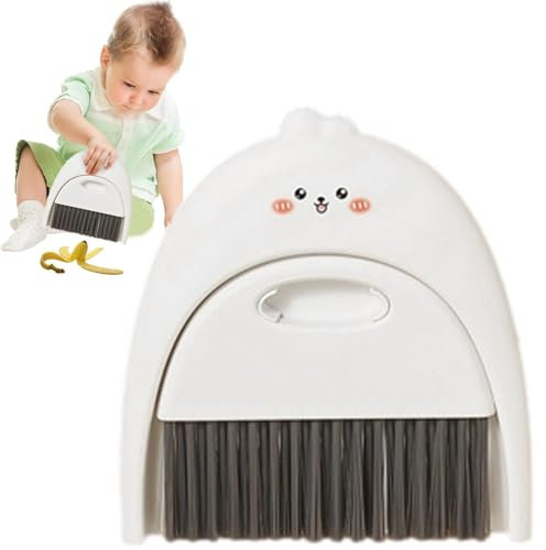 Lyricalist Dustpan and Brush Set - Animal Print Broom Portable Cute Cleaning Tool Soft Bristle Brush Keyboard Cleaning Desk Area Hair Removal Year