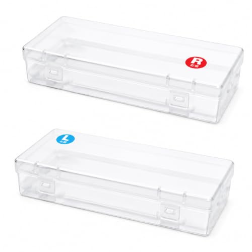 YUYUDEHM Lot de 2 boîtes de rangement transparentes avec couvercle, boîtes de rangement en plastique pour lentilles de contact jetables quotidiennes, étui de rangement portable pour voyage