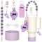 Stanley Lot de 7 accessoires de tasse Stanley avec sangle de poignée de bouteille d'eau, couvercle de paille Stanley, bottes en silicone, breloques pour gobelet Stanley Cup 1,2 l