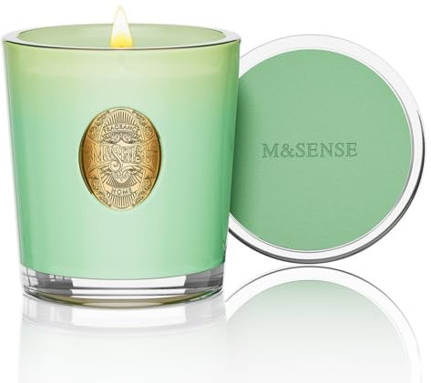 M&SENSE Duftkerzen im Glas Verbena,290g Candle Duftkerze Natürliche Soja-Kerze,Bunte Kerzengeschenke für Frauen & Männer,Aromatherapie Kerze zur Entspannung,10.2 oz 55 Stunden Brenndauer
