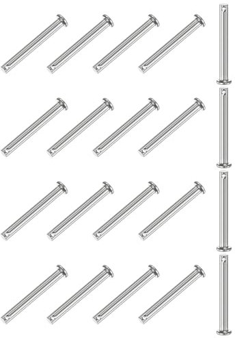 M METERXITY 20 Stück Einloch Splinte, M6 x 55mm 304 Edelstahl Flachkopf Splinte für mechanische Verbindungen/Lastwagen/Rasenmäher, Verbindungsstift Scharnier Wiederverwendbar