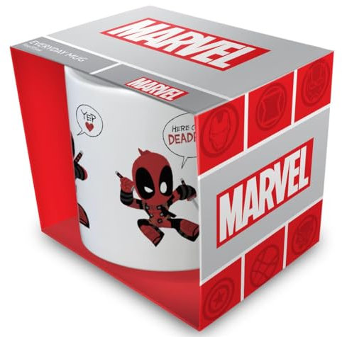 Pyramid International Deadpool (Here Comes Deadpool) - Taza de cerámica blanca de 315 ml, tamaño único