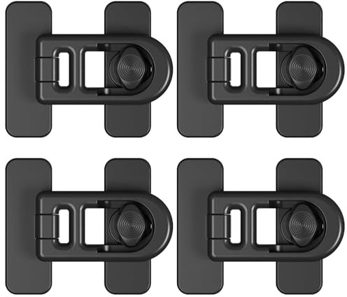 lomdung 4 Pièces Securite Placard Enfant, Sécurité Bébé Placard Bloque Porte, Bloque Porte Bébé avec Adhésif Fort, Bloque Porte Sécurité Enfant Placard pour FenêTre RéFrigéRateur (Noir)