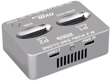 Dual-Bay 20Gbps M.2 NVME SSD Clone Gen2X2 Enclosure Offline Clone Duplicator