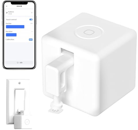 Fingerbot Plus Interrupteur intelligent, bouton intelligent Zigbee avec commande tactile, bras mécaniques Tuya Smart Life pour Alexa Google Home, Finger Bot pour tous les interrupteurs(blanc)