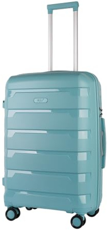 JLY Lightweight Polypropylene Luggage Set – 3 Sizes for Every Journey | Spinner Wheels, TSA Lock, Shock-Resistant Shell (Oxford Blue, Medium (66.5cm))