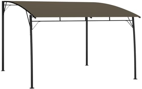 Pergola d'Extérieur, 3x3x2.55 m en Acier et Polyester, Toit Ouvrant, Protection UV, Abri de Jardin Résistant, pour Terrasse, Jardin, Abri Voiture, Couleur Taupe