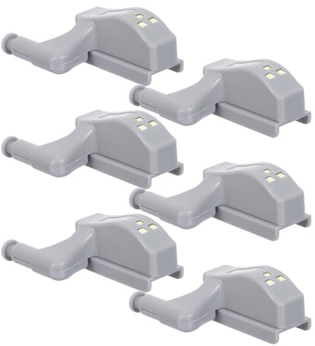 jojofuny 6pcs Led Cupboard Hinge Lights - Cabinet Door Wardrobe Closet Lamp - Kitchen Drawer Lighting Under-Cabinet Interior Light for Bathroom Pantry