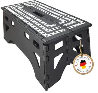 Profi-Partner Klappbarer Tritthocker XL, bis 350 kg belastbar, faltbar | extra große rutschhemmende Standfläche, tragbar, Tritthocker für Haushalt und Garten, Xl standfläche, Platzsparend klappbar