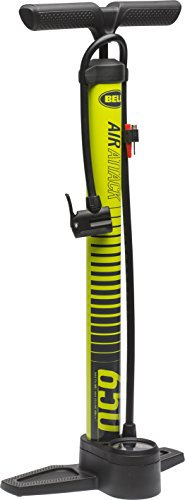 BELL Air Attack 650 High Volume Fahrradpumpe Yellow Stripe mit Manometer, Air Attack 650