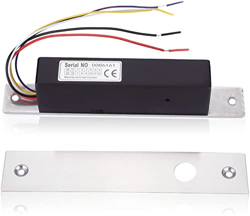 Serratura Magnetica Elettrica, Serrature Elettromagnetiche, Alluminio Porta Singola Serratura Access Control Segnale di Retroazione per Porta in Vetro/Porta in Legno 12V / 24V