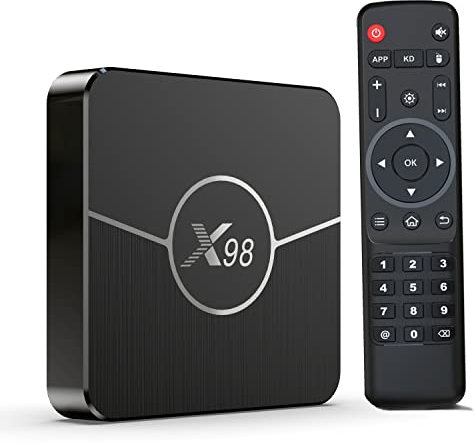 Xilibod Android 11 TV Box 2GB RAM 16GB ROM S905W2 Quad Core CPU Mali-G31 MP2 GPU H.265 Decoding 2.4G/5G WiFi 100M DLAN Smart TV Box - Model No.: X98plus 2GB 16GB