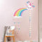 ufengke Wandtattoos Einhorn Regenbogen Messlatten Wandsticker Wandaufkleber Wolken Regentropfen für Kinderzimmer Mädchen Wohnzimmer