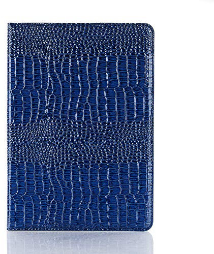 iPad 9. 8. 7. Erzeugung 10,2 Zoll Hülle für Frauen, iPad Pro-2. iPad Air-3. 10,5 Zoll Hülle, DMaos Krokodil Synthetisches PU-Leder Folio Smart Cover – Blau