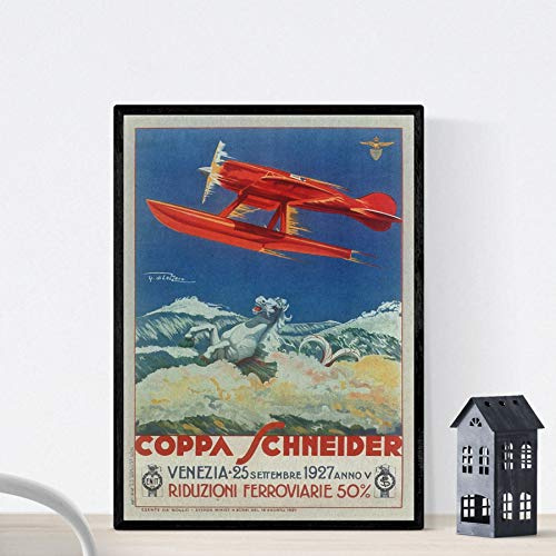 Nacnic Vintage Poster Vintage Plakatwettbewerb Venezia Flugzeuge im Jahr 1927. Größe A3