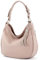 modamoda de T200 Damen Leder Schultertasche Henkeltasche handmade in Italy, Farbe:Rosabeige
