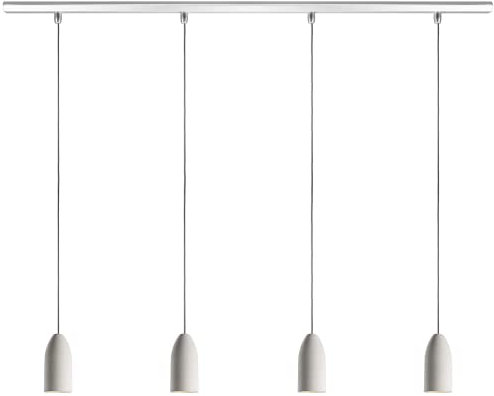 Buchenbusch urban design 4er Lampe Esszimmer light edition, Hängelampe Küche mit Textilkabel Grau, Lampe Küche Decke