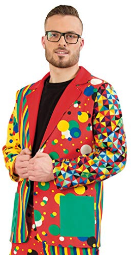 KarnevalsTeufel.de Herrenkostüm Anzug Clown Jackett und/oder Hose bunt Gemustert Zirkus