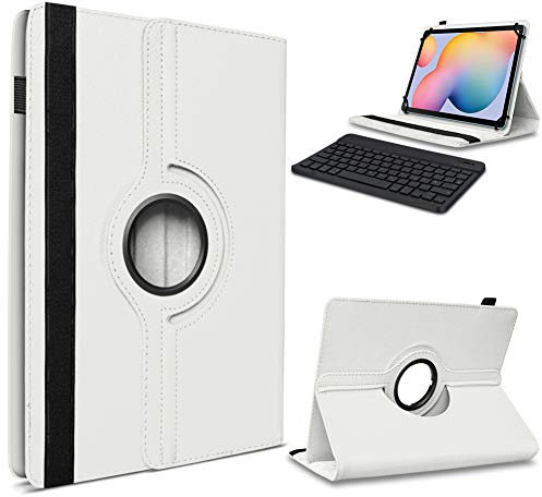 UC-Express Tablet Hülle kompatibel mit Samsung Galaxy Tab A7 2020 Tasche Tastatur Schutzhülle Bluetooth Case Cover 360 Drehbar Keyboard, Farbe:Weiss