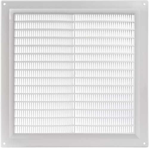 Vent Systems 250 x 250 mm / 10 x 10 Inch Square Plastic Air Vent Cover, Louvered Wall Grille with Insect Mesh, HVAC Vent Cover for Intake and Exhaust for Wall, Ceiling, Shed, Home Improvement