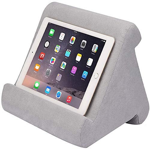 FANIER Support Universel pour Tablette iPad, Pad Pillow Support pour Coussins Souples Multi-Angles pour lecteurs de Livres électroniques, Smartphones, Lecteurs Électroniques, Magazines (Grise)