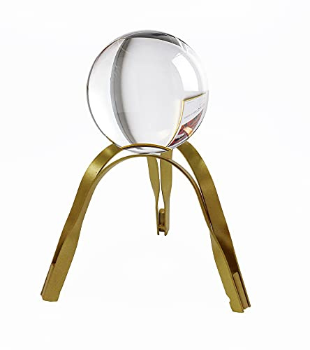 E-isata Crystal Ball with Gold Iron Stand Modern Abstract Art Decorative Ornaments for Living Room Bedroom TV Cabinet Crafts Gifts Office Home Decor (Arch)