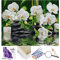 Artnapi Malen nach Zahlen Erwachsene mit Rahmen | DIY Handgemalt | Blumen - Orchideen im Wasser | Kit für Anfänger und Erwachsene | Set inklusive Acrylfarben & Pinsel | 40x50cm Leinwand