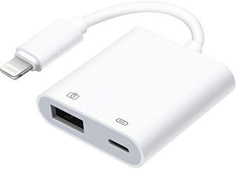 [Apple MFi Zertifiziert] Lightning to USB Adapter für iPhone & iPad Mit Ladegerät, OTG Cable Adapter Unterstützt Flash-Laufwerk, Kartenleser, Maus, Tastatur