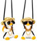 2 Stück Schwingende Ente Auto Hängen Ornament Ente Auto Ornament mit Strohhut Auto Rückspiegel Anhänger Ente Auto Armaturenbrett Dekoration (Schaukel Stil)