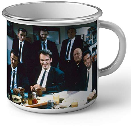 French Unicorn Enamelled Mug Metal Reservoir Dogs Casting Film Tarantino Comedy Black