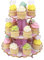MengH-SHOP Cupcake Stand Cartone 3 Tier Alzata per Torta Supporto per Cupcake per Baby Shower Genere Reveal Festa Bambini Festa di Compleanno