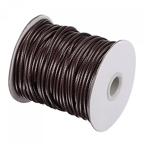 sourcing map Cordoncino in poliestere cerato, 39 m, filo per perline per la creazione di gioielli, bracciali e collane, colore: marrone scuro